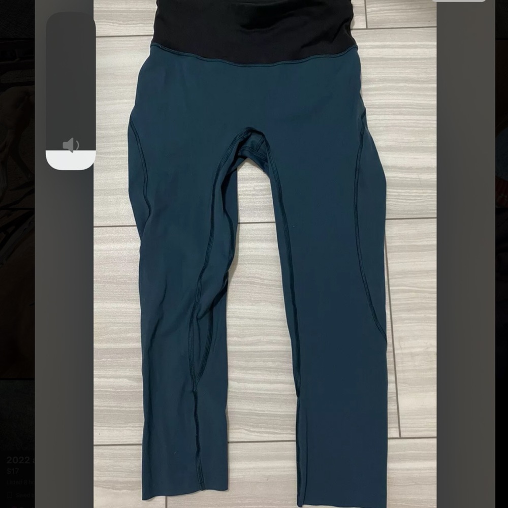 Womens lululemon run the day crop 23” tights 6 submarine yoga pants